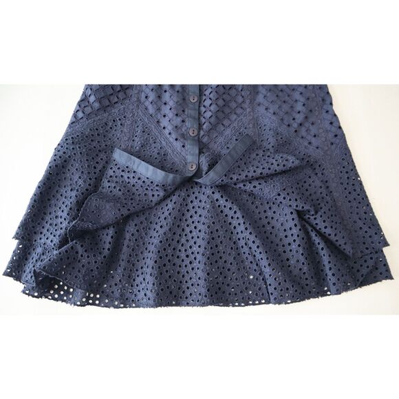 Cynthia Steffe 8337403 Women's Sz 4 Navy Blue Eyelet Textured Pencil Skirt - Picture 8 of 11